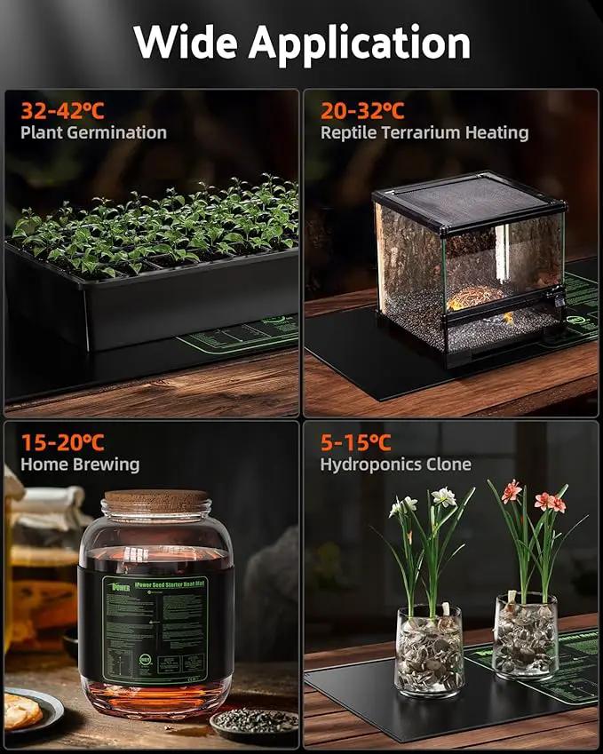 iPower 20" x 20" Waterproof Durable Seedling Heat Mat Warm Hydroponic Plant for Indoor Gardening Germination Starting by GreenHaven Gardens