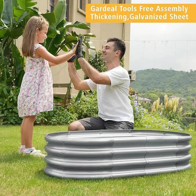 Garden 6x3x1ft Galvanized Raised Garden Bed Kit - Metal Planter Boxes for Vegetables/Herbs/Flowers, Heavy-Duty Steel Outdoor Garden Box with Reinforced Edges(6X3X1FT) by GreenHaven Gardens