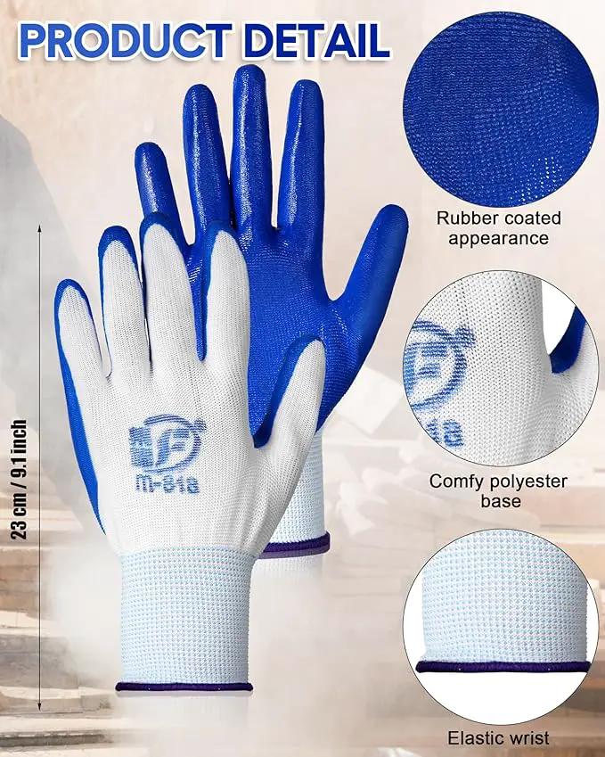 Nuogo 48 Pairs Gardening Gloves for Men Women Rubber Coated Safety Work Gloves Bulk for Gardening Construction Work by GreenHaven Gardens