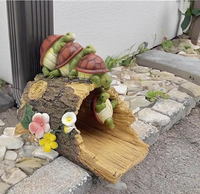 Turtle Statues Gutter Downspout Extension Statues Garden Decoration,Resin Statue Outdoor Decor,Animal Downspout Diverter,Decorative Gutter Extension,3"×4" Downspout Extender Diverter Splash Block by GreenHaven Gardens