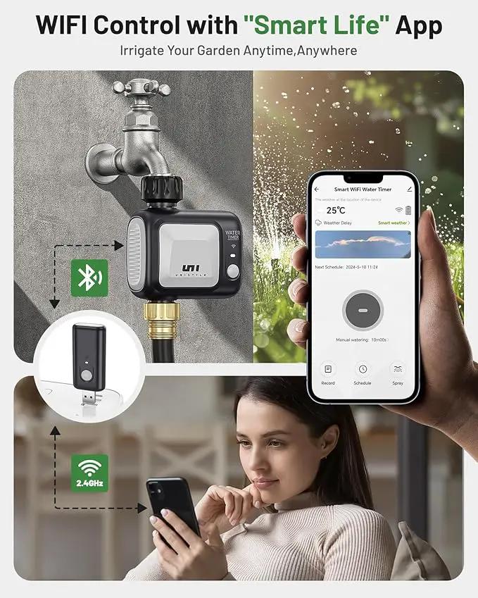 WiFi Sprinkler Timer, Unistyle Programmable Smart Water Timer, WiFi Irrigation Controller with Rain Delay/Auto Mode/Manual, Outdoor Hose Timer for Lawns, Yards and Garden by GreenHaven Gardens