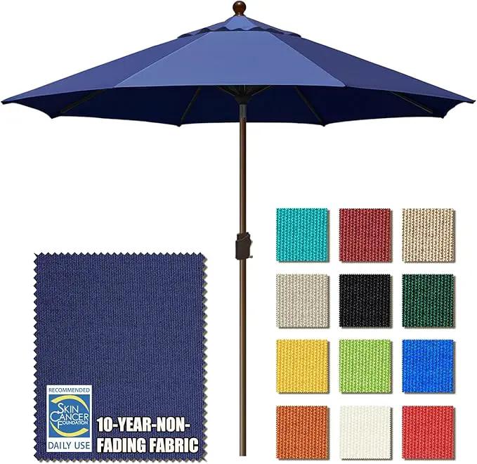 EliteShade USA 10-Year-Non-Fading 10Ft Market Umbrella Patio Umbrella Outdoor Table Umbrella with Ventilation, Navy Blue by GreenHaven Gardens