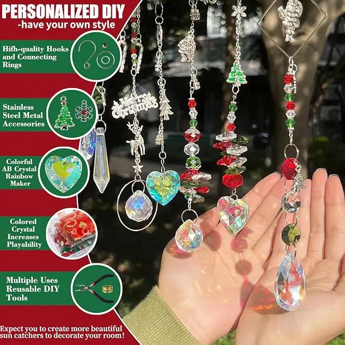 WASTROYAL 500 Pcs+ DIY Suncatcher Making Kits for Adults Crystal Christmas Sun Catchers Crafts Rainbow Maker for Christmas Decor Indoor Window Christmas Favors Sun Catcher Craft (Christmas) by GreenHaven Gardens