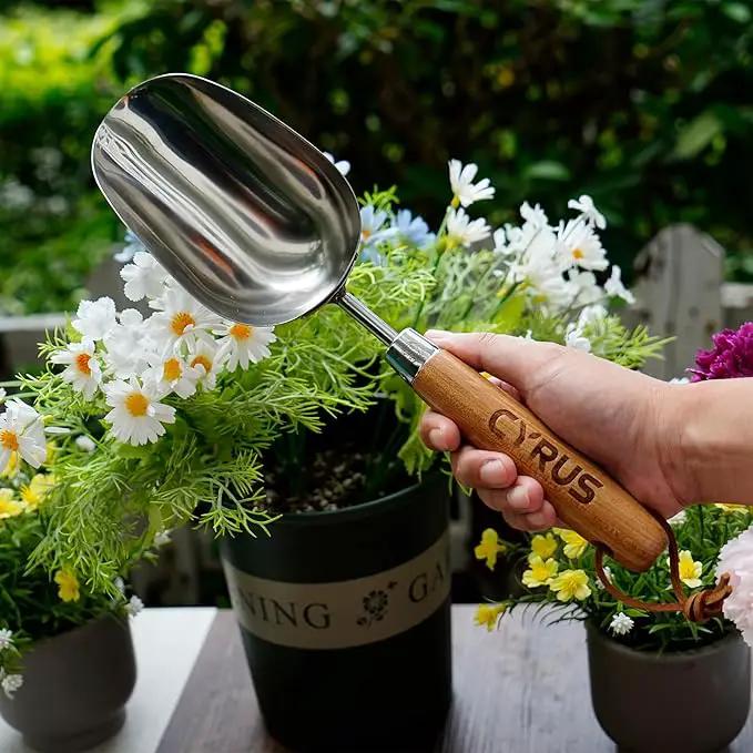 CYRUS Garden Trowel, 13" Stainless Steel Garden Shovel, Compact Garden Spade for Garden Plant Transplanting, Digging and Weeding by GreenHaven Gardens