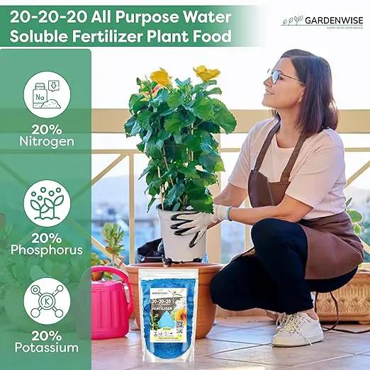 20-20-20 Water-Soluble Fertilizer – Powder for Liquid Plant Food for Indoor & Outdoor Plants, Orchids, Vegetables, Lawns, Flowers – 20 20 20 Fertilizer (10 QUARTS) by GreenHaven Gardens