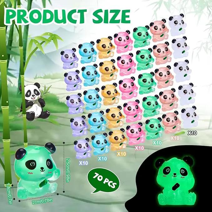 70Pcs Luminous Mini Resin Pandas, Tiny Resin Panda Figurines Miniature Resin Animals Figurines Glow in The Dark Mini Panda Figurines Bulk for Garden Landscape DIY Ornament Cake Topper Decor by GreenHaven Gardens