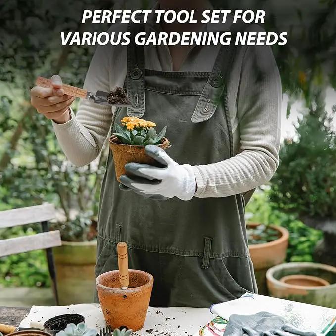 Gardening Tool Set:3 Small Garden Tool, Garden Spade Hand Shovel,Shovel, Trowel and rake. Garden Spade Hand Shovel, Weeding, and Transplantation by GreenHaven Gardens