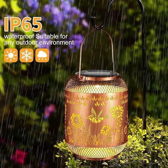 Solar Lanterns Outdoor Waterproof Christmas Birthdays Gifts for Women Mom Grandma Butterfly Garden Decor Metal Hanging Solar LED Lights for Patio(Hummingbird) by GreenHaven Gardens
