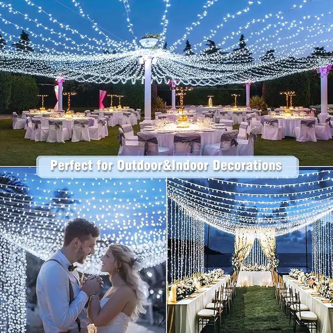 99ft 300 LED String Lights Indoor - White Christmas Lights Outdoor Waterproof Clear Wire, 8 Modes Connectable Twinkle Fairy String Lights Plug in for Outside Room Bedroom Party Wedding Decorations by GreenHaven Gardens