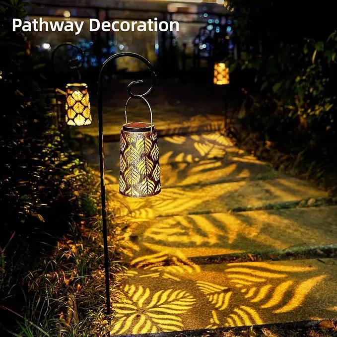 Solar Lantern Outdoor Garden Decor 2 Pack Hanging Solar Lantern Lights, Farmhouse Decor Outdoor Lantern, Waterproof Lantern for Patio, Yard, Table, Pathway Halloween Christmas Day Decor by GreenHaven Gardens