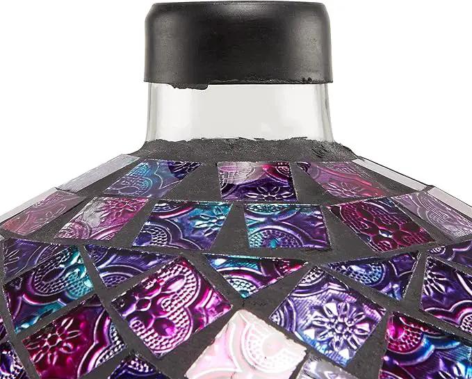 Alpine Corporation 10" Diameter Indoor/Outdoor Glass Mosaic Gazing Globe Yard Decoration, Purple Embossed Tile by GreenHaven Gardens