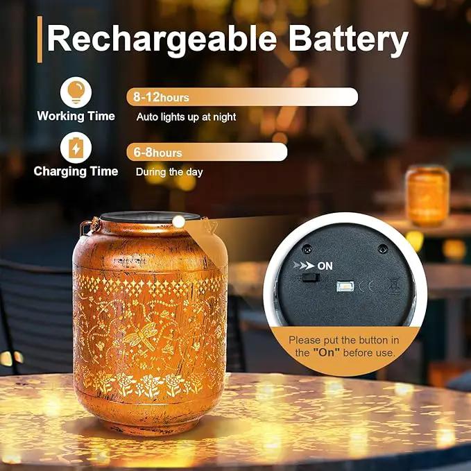 Dragonfly Solar Lanterns Outdoor Hanging Waterproof Dragonfly Garden Decor Christmas Gifts for Women Mom Grandma Metal Solar Lights Decoration Outside for Yard, Patio,Pathway Landscape by GreenHaven Gardens