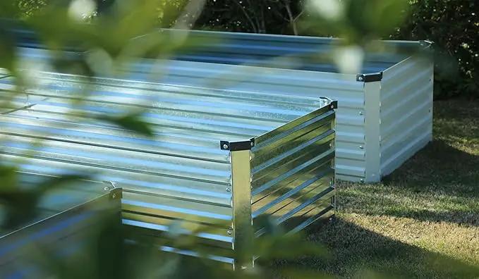 2 Pcs 4×3×1FT Galvanized Raised Garden Bed，Metal Planting Box for Outdoor Vegetable, Herb,Planter Gardening (Silver) by GreenHaven Gardens