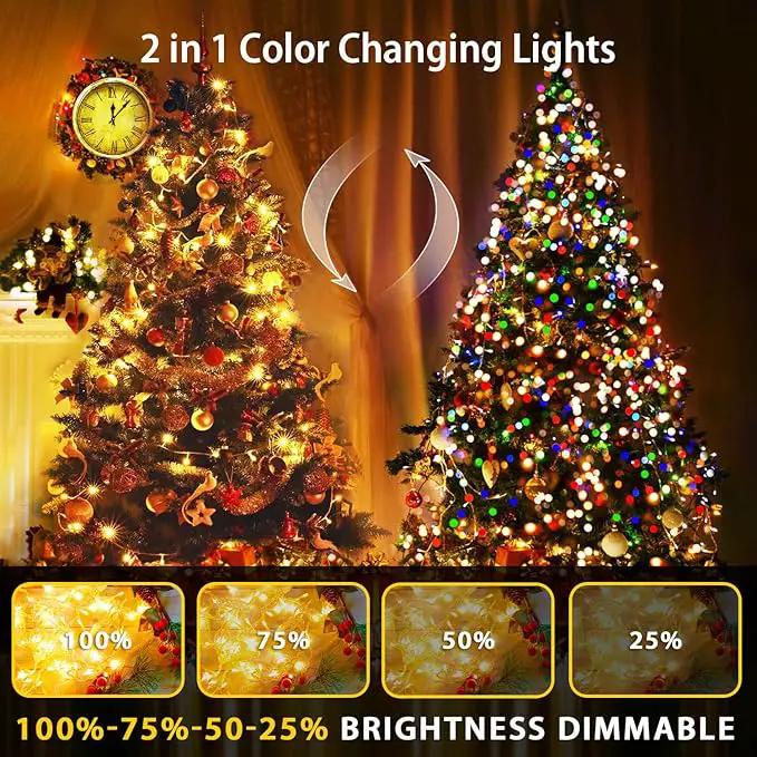 JMEXSUSS 200 LED Christmas String Lights Outdoor Waterproof, 66ft Color Changing String Lights Plug in, Warm White & Multicolor Christmas Lights for Trees Yard Wedding Xmas Party by GreenHaven Gardens