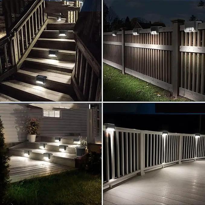 Pearlstar Solar Deck Lights - 16 Waterproof LED Solar Step Lights for Deck, Stairs, Yard, Patio, and Pathway (White, Black) by GreenHaven Gardens