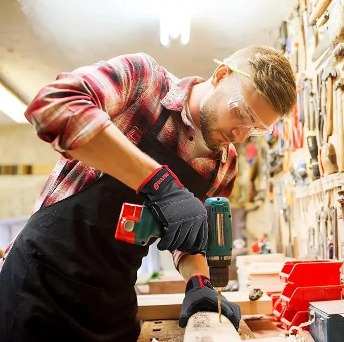 DULFINE Flex Grip Mechanic Work Gloves for Men,Black and Red Utility Safety Working Gloves Touch Screen,Excellent Grip,Ideal for Working on Cars and Outdoor Jobs(X-Large) by GreenHaven Gardens