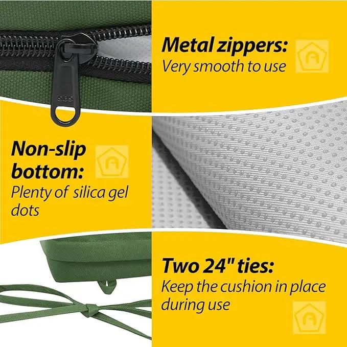 AAAAAcessories Outdoor Seat Cushions for Chairs, Waterproof, Fade-Resistant Patio Furniture Replacement Cushions, 20" x 20" x 3", Set of 2, Dark Moss Green by GreenHaven Gardens
