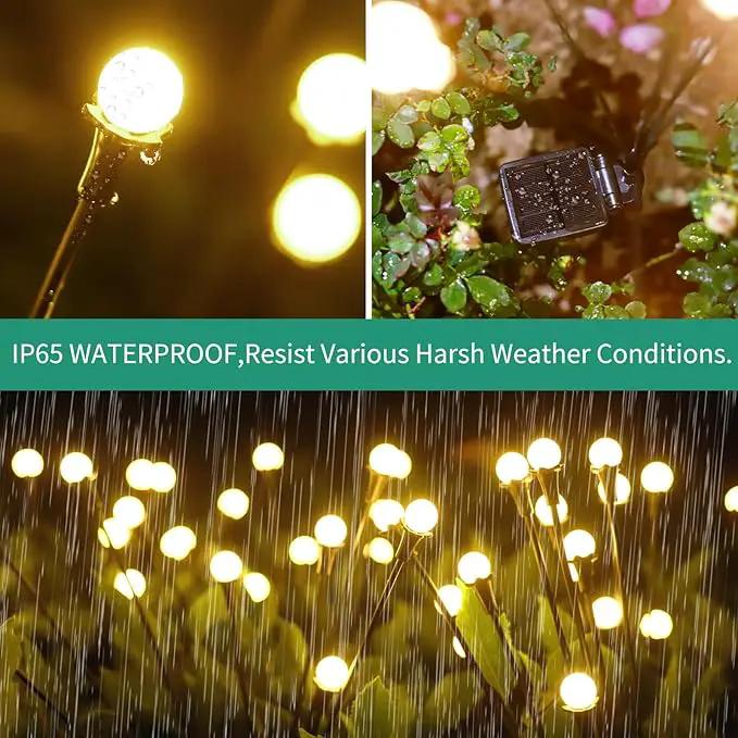 Solar Lights Outdoor Waterproof, 4 Packs 32LED, Solar Garden Lights, Patio Lights, Garden Decor, Patio Decor, Firefly Lights Solar Outdoor, Unique Gifts for Women, Gifts for Grandma by GreenHaven Gardens