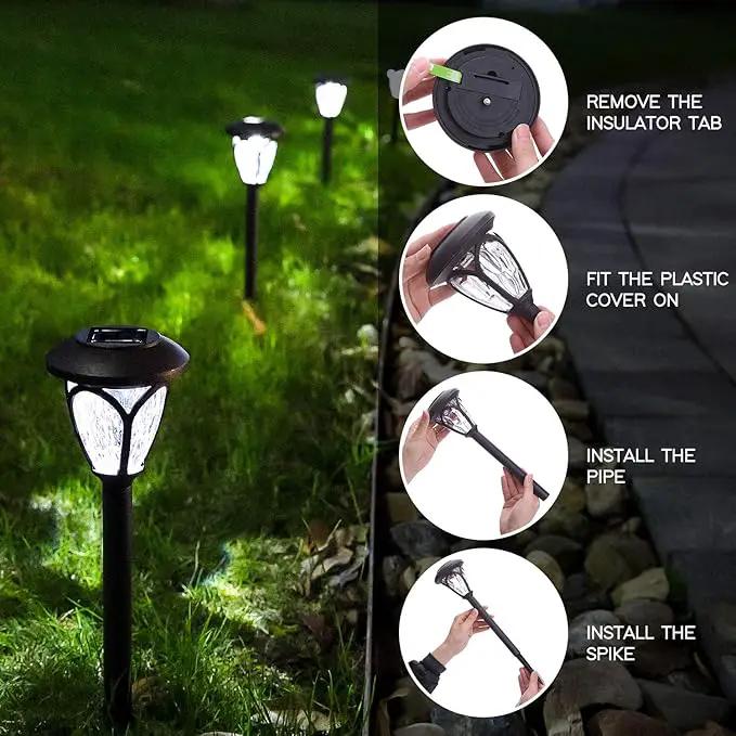 HECARIM Solar Lights Outdoor, 10 Pack Solar Pathway Lights, Solar Powered Garden Lights, Waterproof LED Solar Landscape Lights for Walkway, Pathway, Lawn, Yard and Driveway… by GreenHaven Gardens