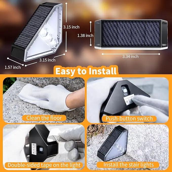 KINKAI Solar Stair Lights - 10 Pack Step Light Outdoor Deck Light Solar Lights Outdoor Waterproof Decor for Steps Front Door Porch Yard Patio (White Light) by GreenHaven Gardens