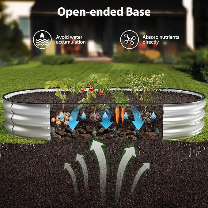 Raised Garden Bed Kit, 6x3x1 ft Galvanized Planter Box Outdoor with Safety Edging, Large Metal Raised Beds for Gardening Vegetables Flower Herb (Silver) by GreenHaven Gardens