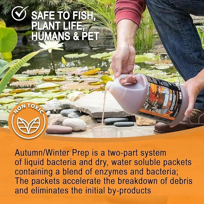 MICROBE-LIFT AUTPREPGK Autumn and Winter Prep Seasonal Conditioner for Ponds and Outdoor Water Gardens, 1 Gallon Liquid and 8 2-Ounce Packets by GreenHaven Gardens