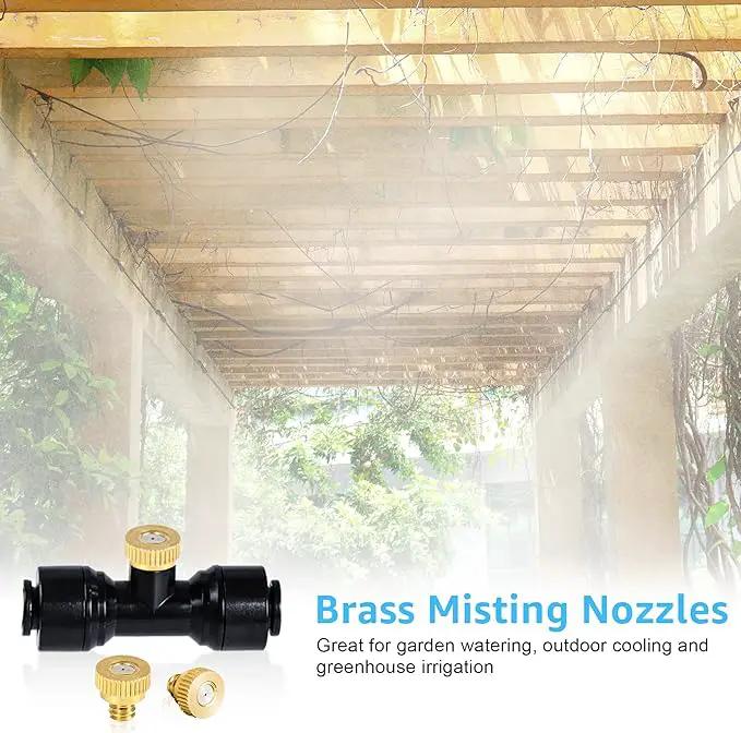 Bonviee Misters for Outside Patio - 59FT Misting Cooling System with 20 Brass Nozzles and 3/4" Adapter, 18M DIY Outdoor Misters Kit for Garden, Greenhouse, and Patio Cooling by GreenHaven Gardens