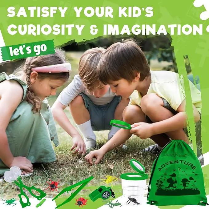 GINMIC Kids Explorer Kit & Bug Catching Kit, 16 Pcs Outdoor Exploration Safari Kit for Kids Camping with Binoculars, Adventure, Hunting, Hiking, Educational Toy Gift for 3-12 Years Old Boys Girls by GreenHaven Gardens