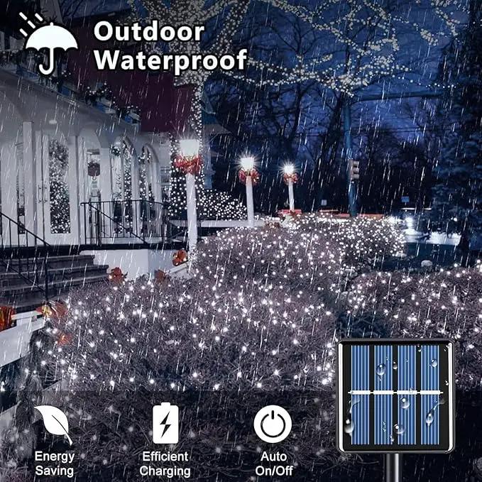 Voolex 4-Pack Solar Christmas String Lights Outdoor - 100LED 33FT Solar Powered LED String Light Waterproof with 8 Modes for Garden, Fence, Holiday, Party, Balcony, Xmas Decorations Cold White by GreenHaven Gardens