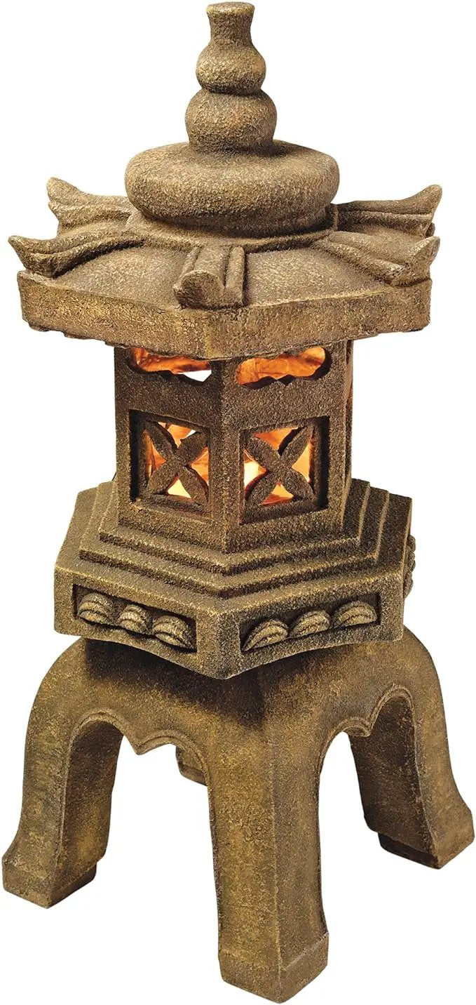 Design Toscano SS8577 Sacred Pagoda Lantern Asian Decor Garden Statue, Large, Gothic Stone by GreenHaven Gardens