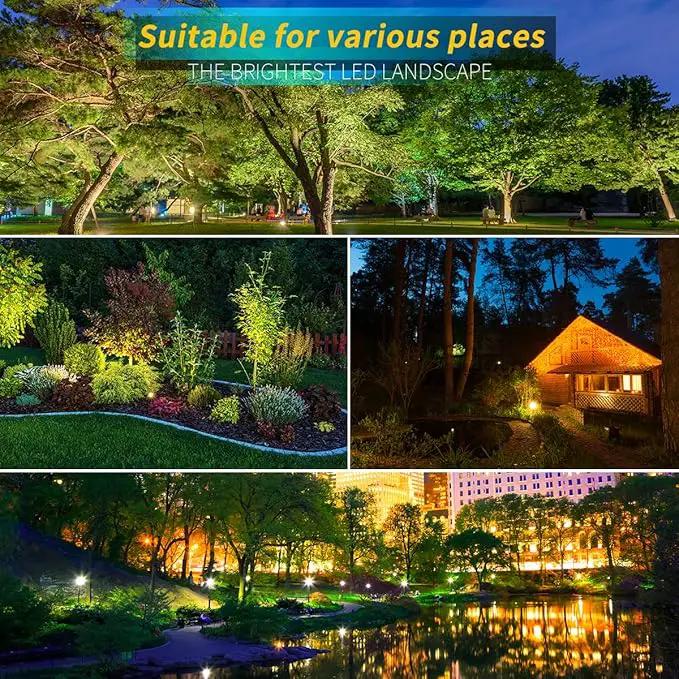 LED Landscape Lights,5W 120V AC Outdoor Pathway Garden Yard Spotlight,IP65 Waterproof Garden Flood Light,Outdoor Spotlight with Stake,UL Cord 5-ft with Plug (Pack of 1, Warm White) by GreenHaven Gardens