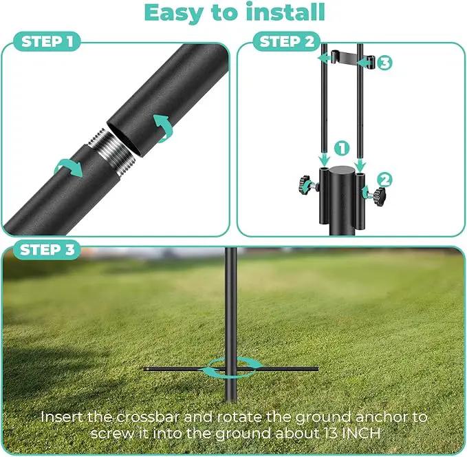 Mrcrafts Bird Feeder Hook for Outdoor, 82 Inch Hevy Duty Bird Feeder Poles, Bird Feeder Stand Station, Garden Hook for Hanging Plants, Lanterns, Hummingbird Feeders by GreenHaven Gardens