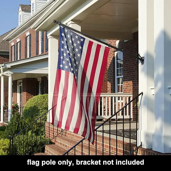 COCONUT Flag Pole for House, 5FT Black Stainless Steel Wall Mount Flagpole Suitable for 3x5 American Flags, Perfect for Yard Truck Porch Boat (Flag Pole Only) by GreenHaven Gardens