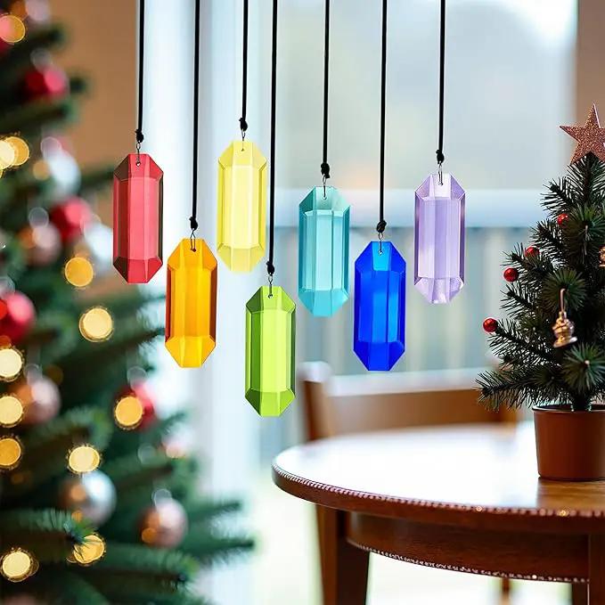 HDCRYSTALGIFTS 7pcs Crystal Suncatcher Prisms 3'' Window Hanging Ornament Rainbow Glass Prism Sun Catcher Decor for Home Garden by GreenHaven Gardens