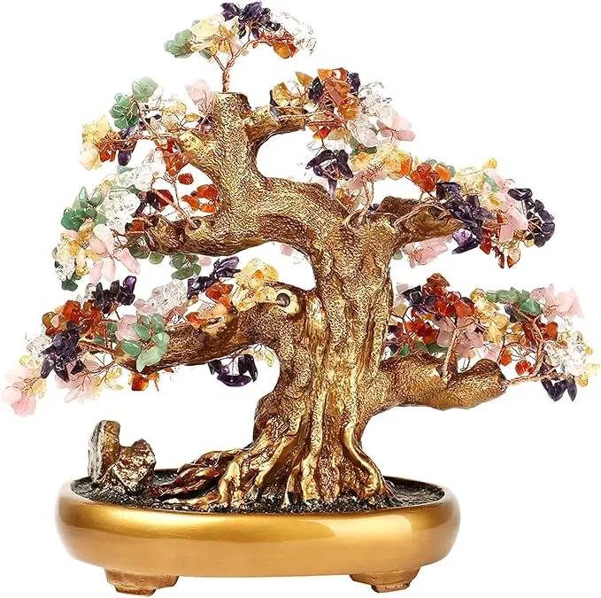 Comeon Large Crystal Quartz Lucky Tree Gem Tree for Office Home Feng Shui Decoration for Wealth/Fortune and Luck (Mix-Gemstone) by GreenHaven Gardens