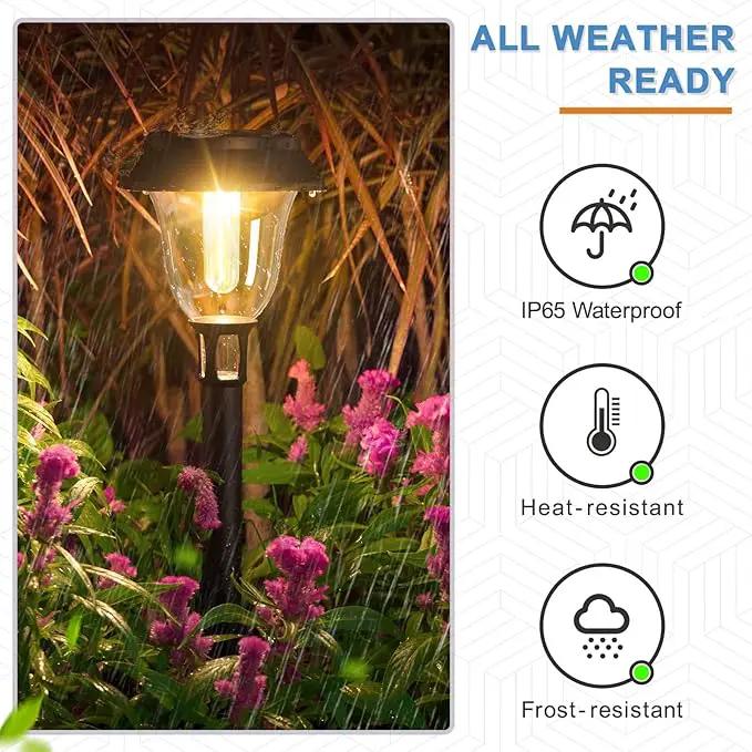 Solar Pathway Lights,12 Pack LED Solar Lights Outdoor Waterproof,3200K Landscape Lighting,2 Brightness Mode Solar Path Lights,Landscape Lights,Solar Garden Lights for Yard Lawn Walkway Driveway by GreenHaven Gardens