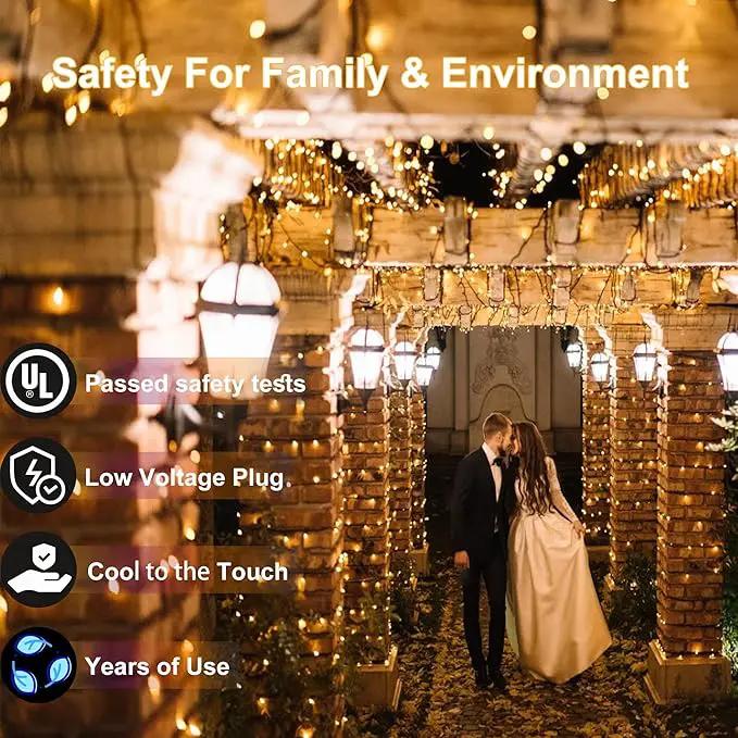 66FT Christmas Decorative Lights, Connectable 200 LED Green Wire Fairy String Lights Plug in, 8 Lighting Modes LED String Lights, for Indoor Outdoor Xmas Tree Wedding Party Decoration Warm White by GreenHaven Gardens