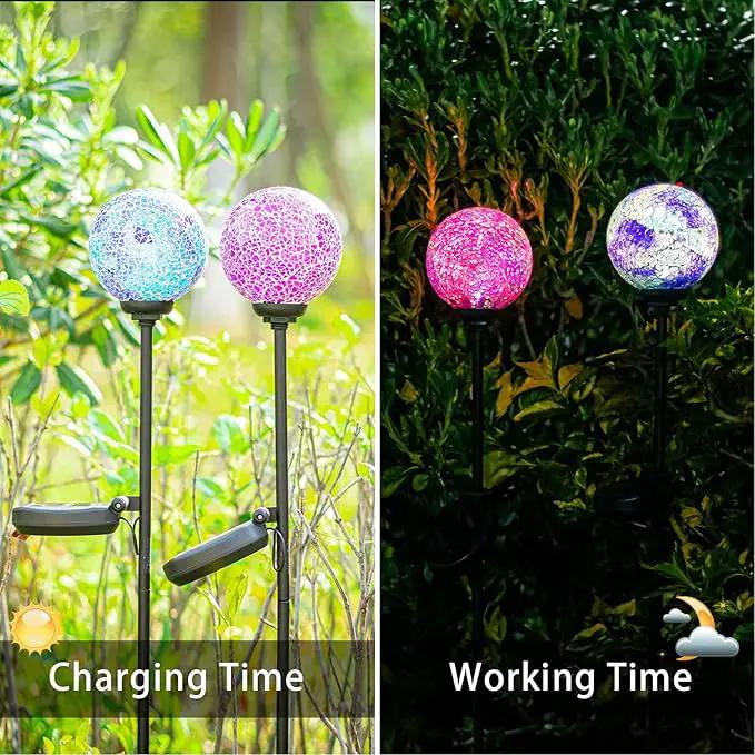 VCUTEKA Solar Garden Decorative Lights Outdoor, Mosaic Solar Light Waterproof LED Pathway Stake Light for Landscape Patio Yard Deck Walkway Decoration, 2 Pack by GreenHaven Gardens