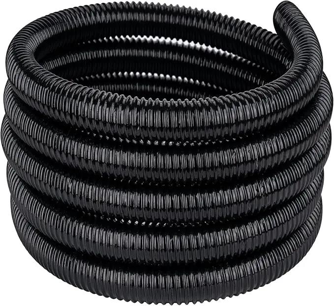 Pond Tubing,1 inch PVC Flexible Pond Hose, Black Corrugated Waterfall Sump Pump Hose,Drainage Pipe, Kinkproof for Garden Ponds, 1"x20FT by GreenHaven Gardens