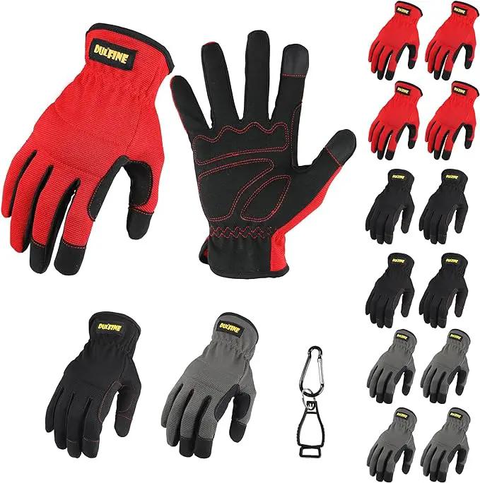 DULFINE High Performance Work Gloves For Men(12 Pairs Pack), High Dexterity Touch Screen For Multipurpose,Excellent Grip (Large) by GreenHaven Gardens
