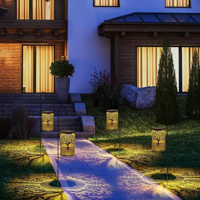 Solar Lanterns Outdoor Waterproof,Hanging Solar Tree of Life Lights Garden Decor,Gardening Birthday Gifts for Women Mom Grandma,Metal Hollowed-Out Lanterns for Yard,Patio,Backyard,Porch by GreenHaven Gardens
