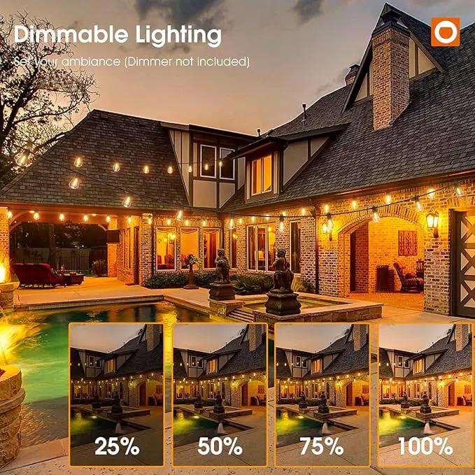 addlon 72FT(2FT Space) LED Outdoor String Lights with 36 Edison Shatterproof Bulbs, Heavy-Duty and Weatherproof Strand, Commercial Grade Patio Lights, Decorative for Patio, Black by GreenHaven Gardens