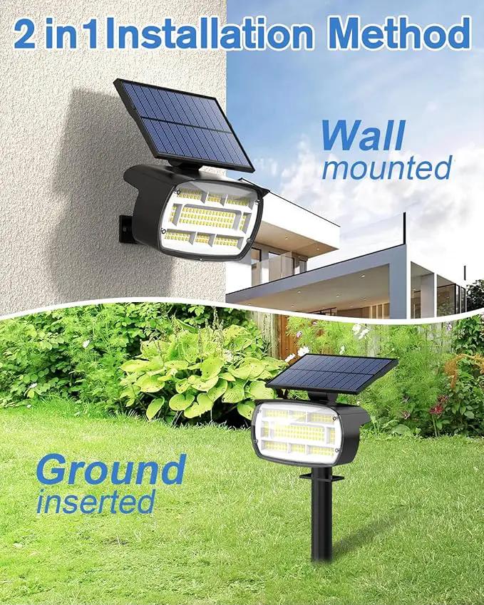 Fabrito Solar Spot Lights Outdoor 136 LEDs, Large Area Lighting Solar Lights Outdoor, 2 Pack IP65 Waterproof Landscape Spotlights Auto On/Off for Yard, Garden, Pathway, Plants,Tree (Cool White) by GreenHaven Gardens