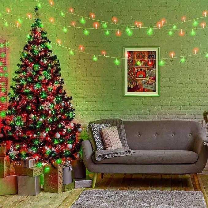 Vivideal 200 LED Red and Green Christmas Lights - 66ft String Lights Indoor Clear Wire 8 Modes Plug in Waterproof Fairy Lights with Timer Memory for Indoor Outside Bedroom Home Party Decorations by GreenHaven Gardens