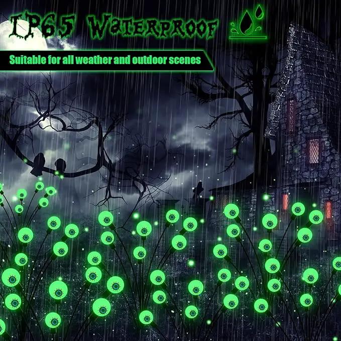 Halloween Decorations Outdoor Solar Scary Eyeball Lights, 4-Pack 32 LED Solar Garden Lights, Waterproof Halloween Night Light Spooky Pathway Lights for Yard Patio Lawn Party by GreenHaven Gardens