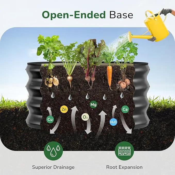 GreatBuddy 2x2x1 ft Round Galvanized Raised Bed, Easy-Assembly Raised Garden Bed with Anti-Cut Gloves & Tools, Rust-Proof Garden Bed for Outdoor, Vegetables, Herbs, Small Trees, Black by GreenHaven Gardens