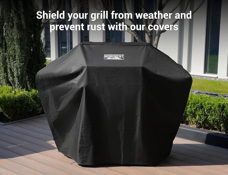 Monument Grills Larger 4-Burner Propane Gas Grills Stainless Steel with BBQ Cover(2 Items), Outdoor Use by GreenHaven Gardens