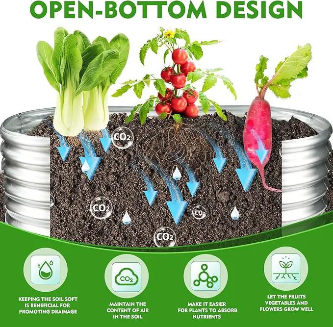 17" Tall Outdoor Garden Raised Garden Bed Kits, 5ft X 2ft Oval,0.8MM Thick Metal Raised Planter Bed/Ground Planter Box for Variety of Flowers,Herbs,Vegetables (Silver, 60X24X16.5 Inches) by GreenHaven Gardens
