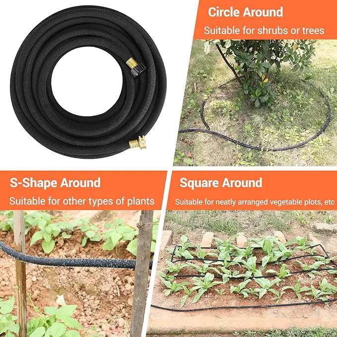 MAMIZO Soaker Hose Kit 150 ft 1/2", Solid Brass Connectors Rubber Longer Lasting, Heavy Duty Drip Hose to Save 70% Water, Soaker Hose for Garden, Lawn and Yard by GreenHaven Gardens