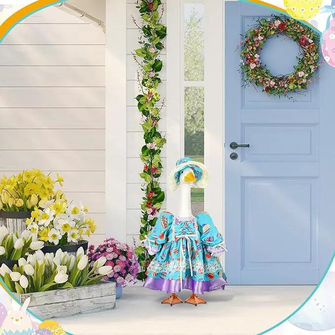 Suzile Easter Goose Outfit Clothes for 23 High Cement for Plastic Lawn Clothing Porch Goose Clothes Lawn Garden Costume by GreenHaven Gardens